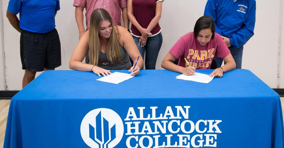 Hancock's Destinee Garcia and Taylor Nevitt Sign National Letters of Intent to Four-Year Universities