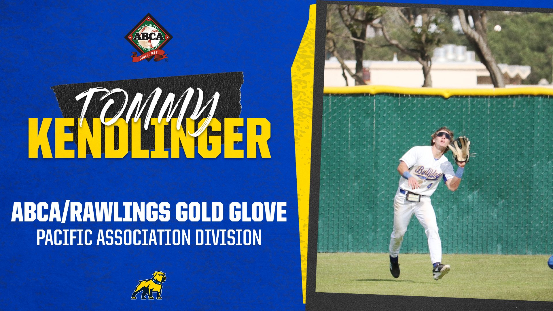 Baseball's Tommy Kendlinger Named to ABCA/Rawlings Gold Glove List