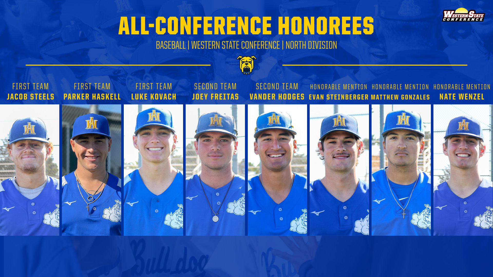 Eight Land on WSC All-Conference List for Baseball