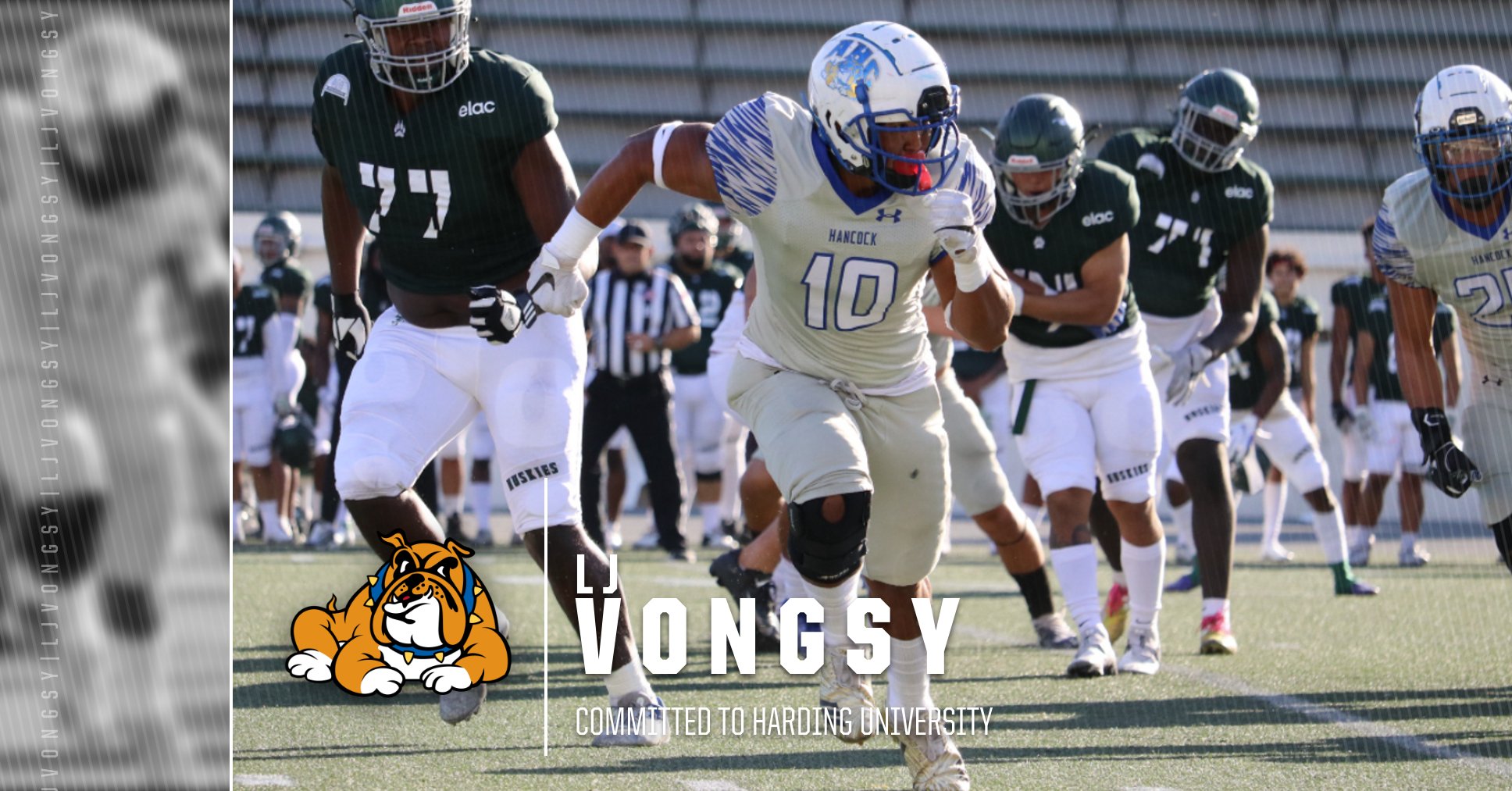 Football's LJ Vongsy Commits to Harding University