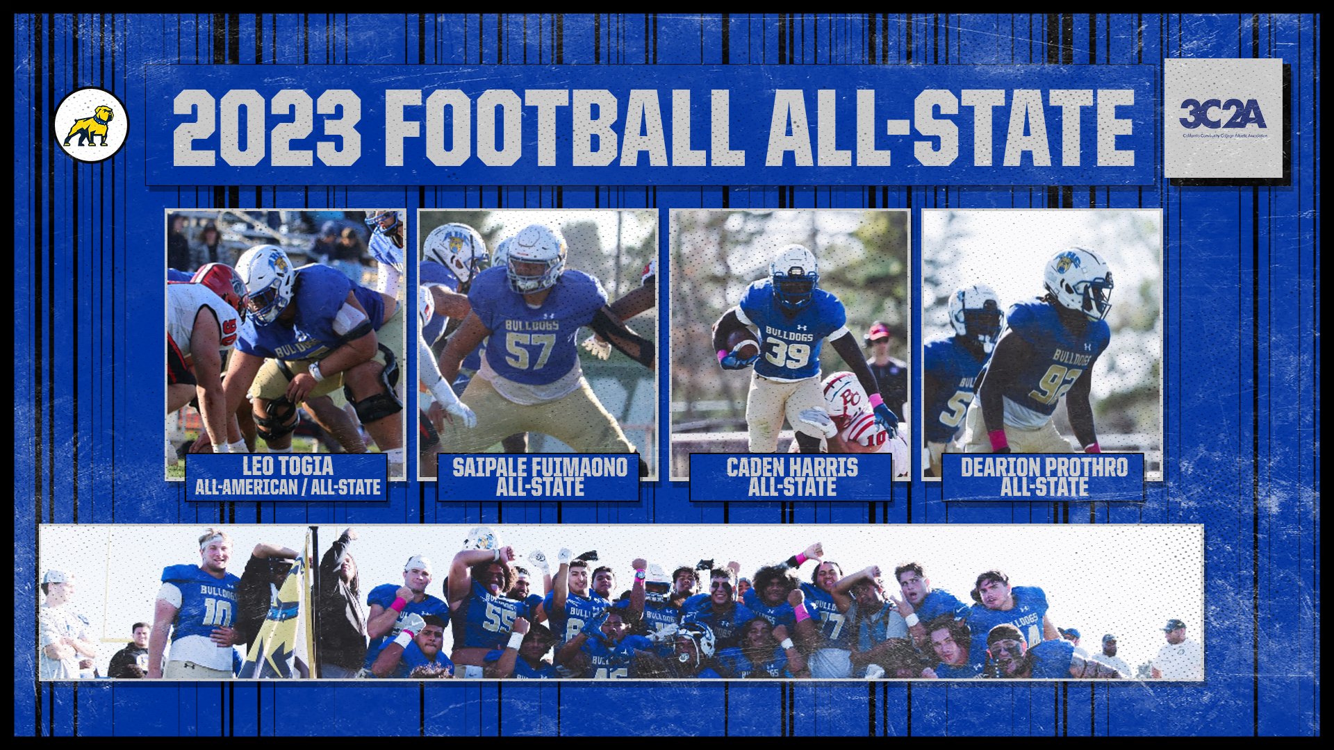 Football: Four Bulldogs Claim All-State Awards, Togia Tabbed as All-American